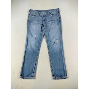 Ariat Boyfriend Jeans Womens 31R Blue Westerncore Cowgirl Rodeo Distressed